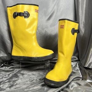 Boss 17" Yellow Rubber Slush Boots Sz 11 Fishing /Hunting / Workwear /Mud / Rain